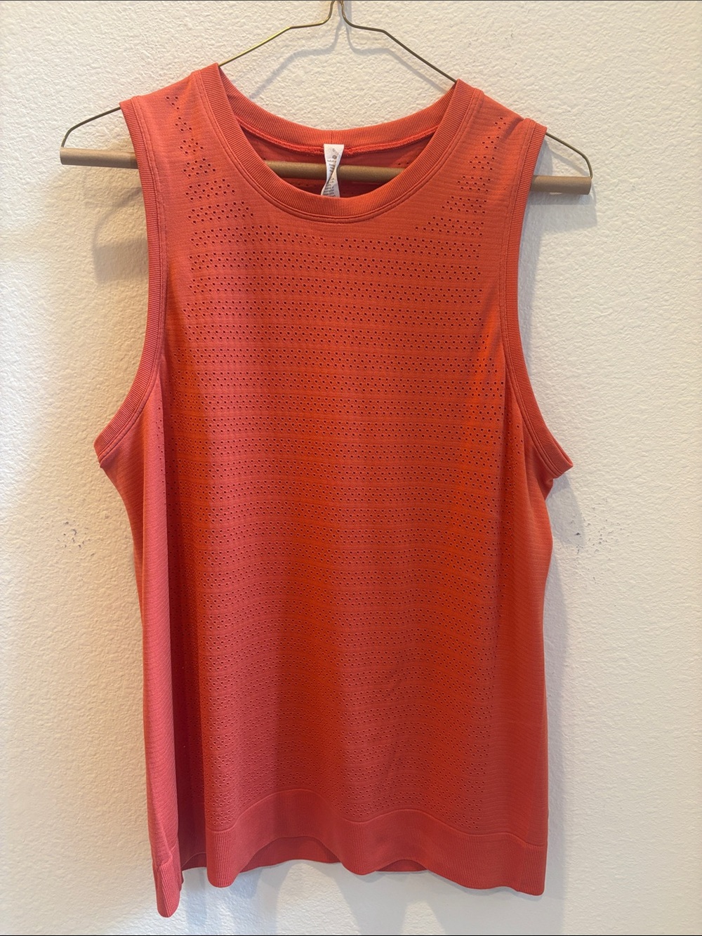 Orange Mesh Athletic Tank Top